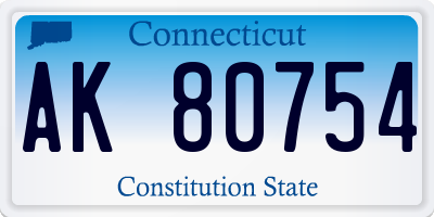 CT license plate AK80754