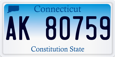 CT license plate AK80759