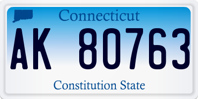 CT license plate AK80763