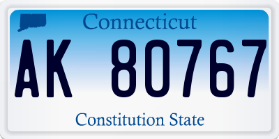 CT license plate AK80767