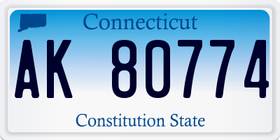 CT license plate AK80774