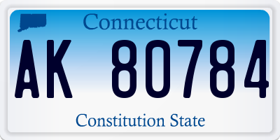 CT license plate AK80784