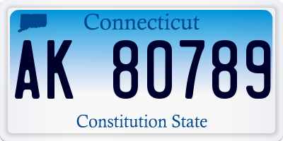 CT license plate AK80789