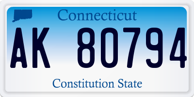 CT license plate AK80794