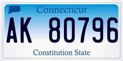 CT license plate AK80796