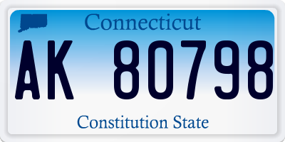 CT license plate AK80798
