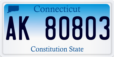 CT license plate AK80803