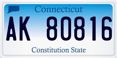 CT license plate AK80816