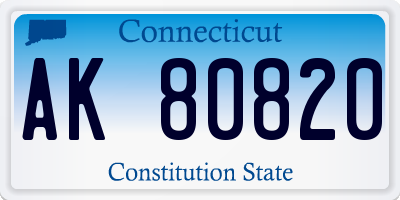 CT license plate AK80820