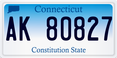 CT license plate AK80827