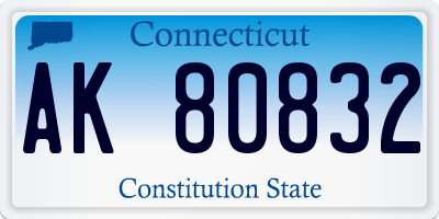 CT license plate AK80832