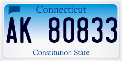 CT license plate AK80833