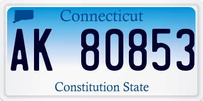 CT license plate AK80853