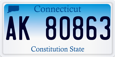 CT license plate AK80863