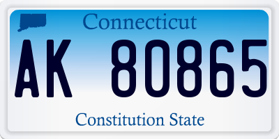 CT license plate AK80865