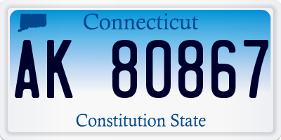 CT license plate AK80867