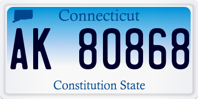 CT license plate AK80868