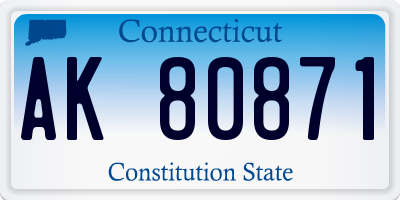 CT license plate AK80871