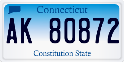 CT license plate AK80872