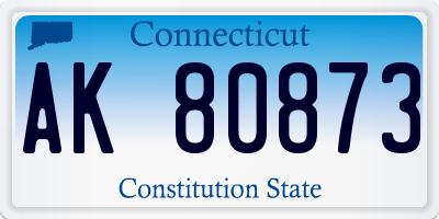 CT license plate AK80873