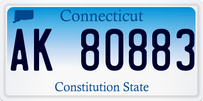 CT license plate AK80883