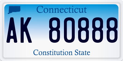 CT license plate AK80888
