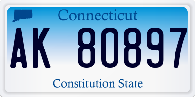 CT license plate AK80897