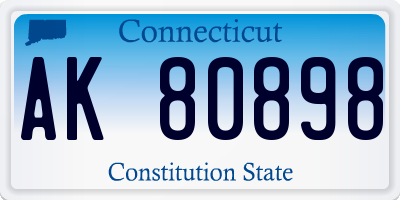 CT license plate AK80898