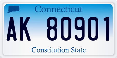 CT license plate AK80901
