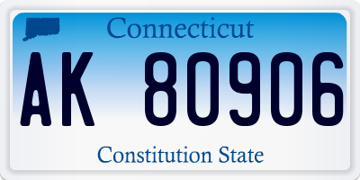 CT license plate AK80906