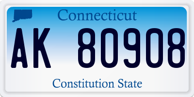 CT license plate AK80908