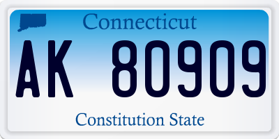 CT license plate AK80909