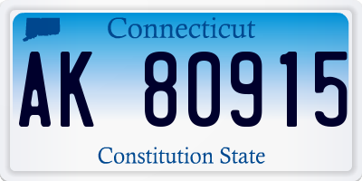 CT license plate AK80915