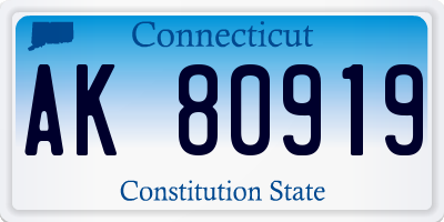 CT license plate AK80919