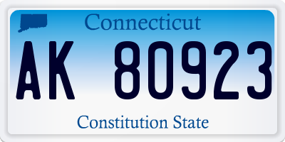 CT license plate AK80923