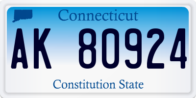 CT license plate AK80924