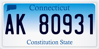 CT license plate AK80931