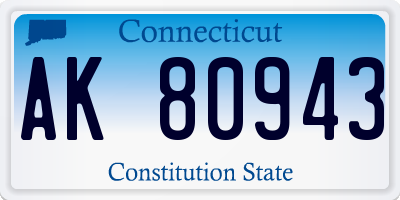 CT license plate AK80943