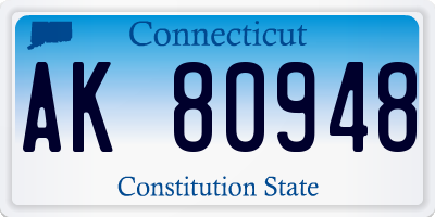 CT license plate AK80948