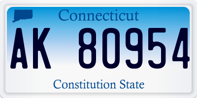 CT license plate AK80954