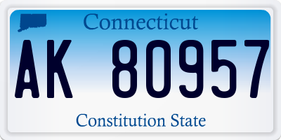 CT license plate AK80957