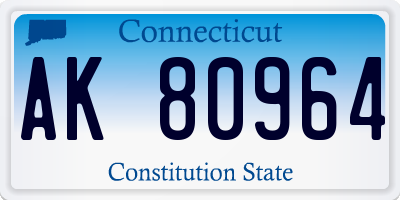 CT license plate AK80964