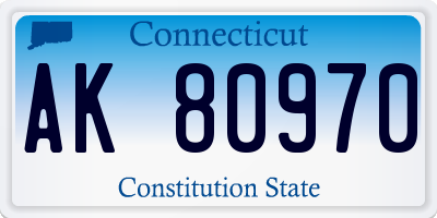 CT license plate AK80970