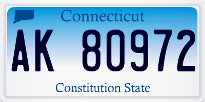 CT license plate AK80972