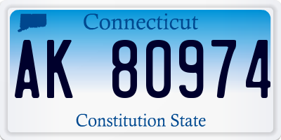 CT license plate AK80974