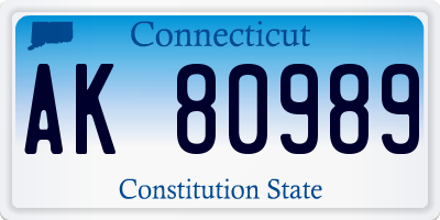 CT license plate AK80989