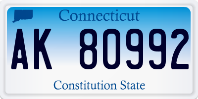 CT license plate AK80992
