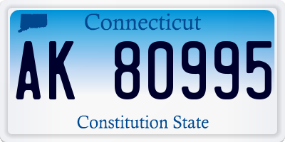 CT license plate AK80995
