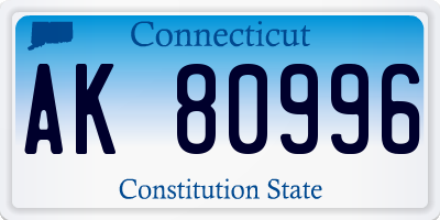 CT license plate AK80996