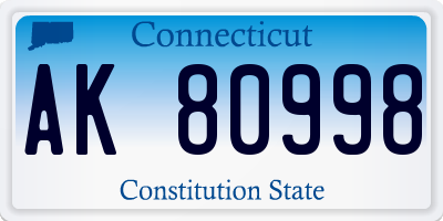 CT license plate AK80998